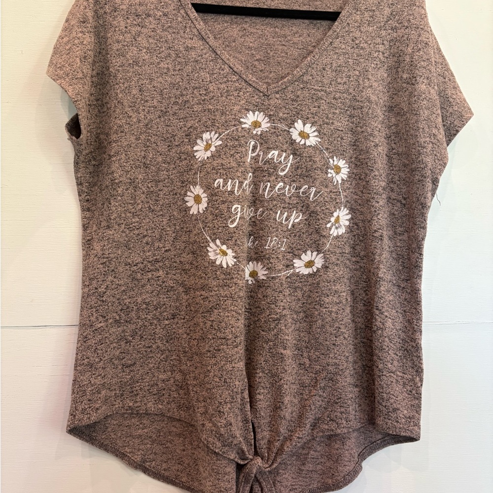 Women's Brown Graphic Top